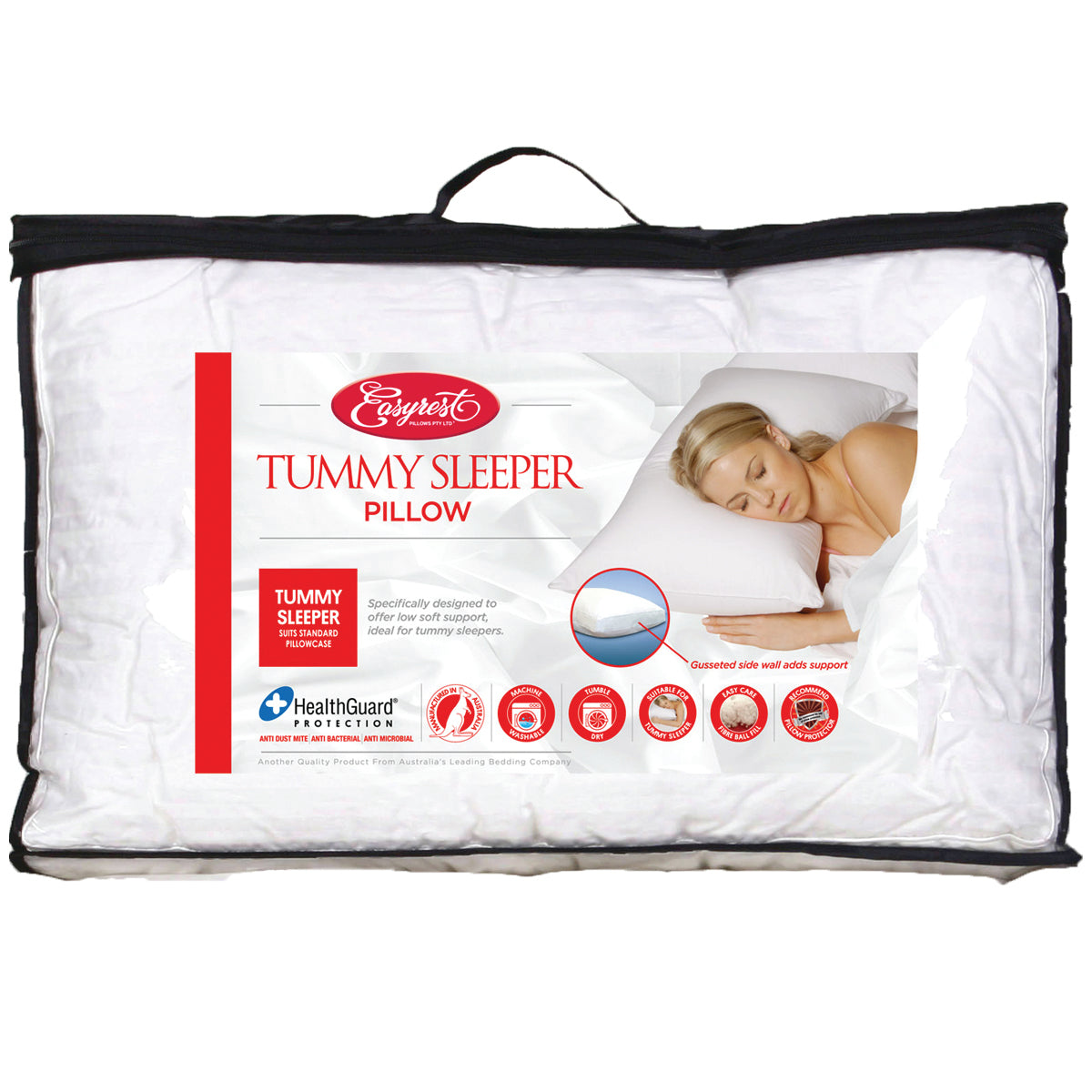 Pillows: Easy Rest Fibre Ball Fill Tummy Sleeper Pillows Machine Washable
