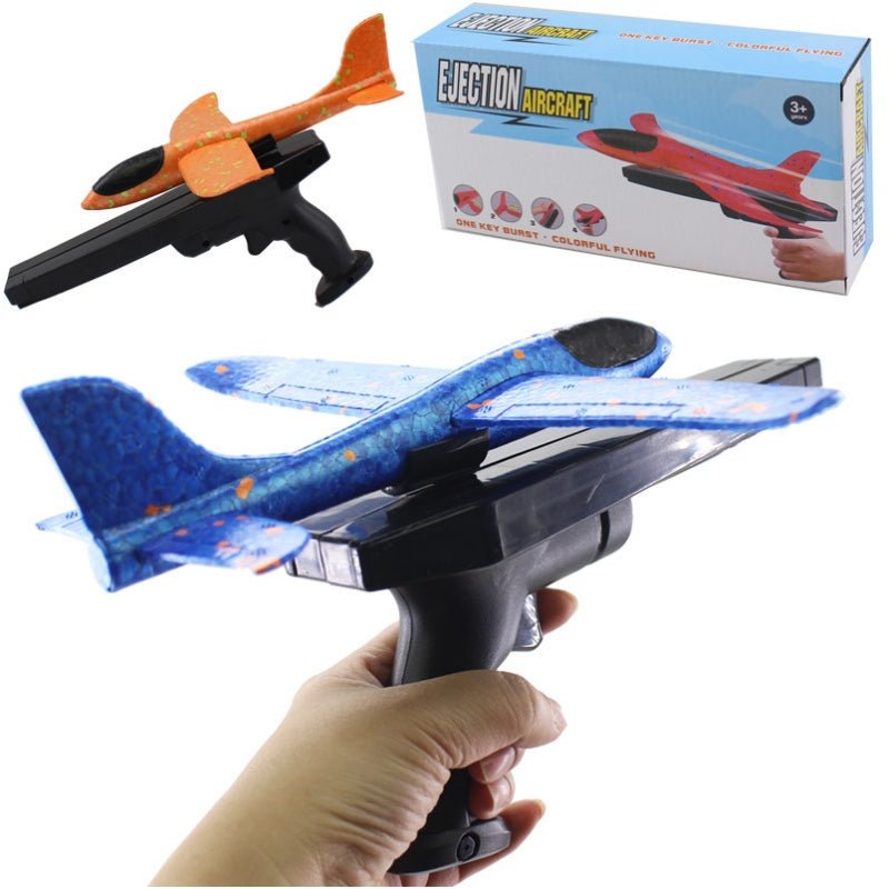 Christmas Decorations: 2x Ejection Foam Plane Toy Outdoor Sport with Light Safe for Children Birthday Gift