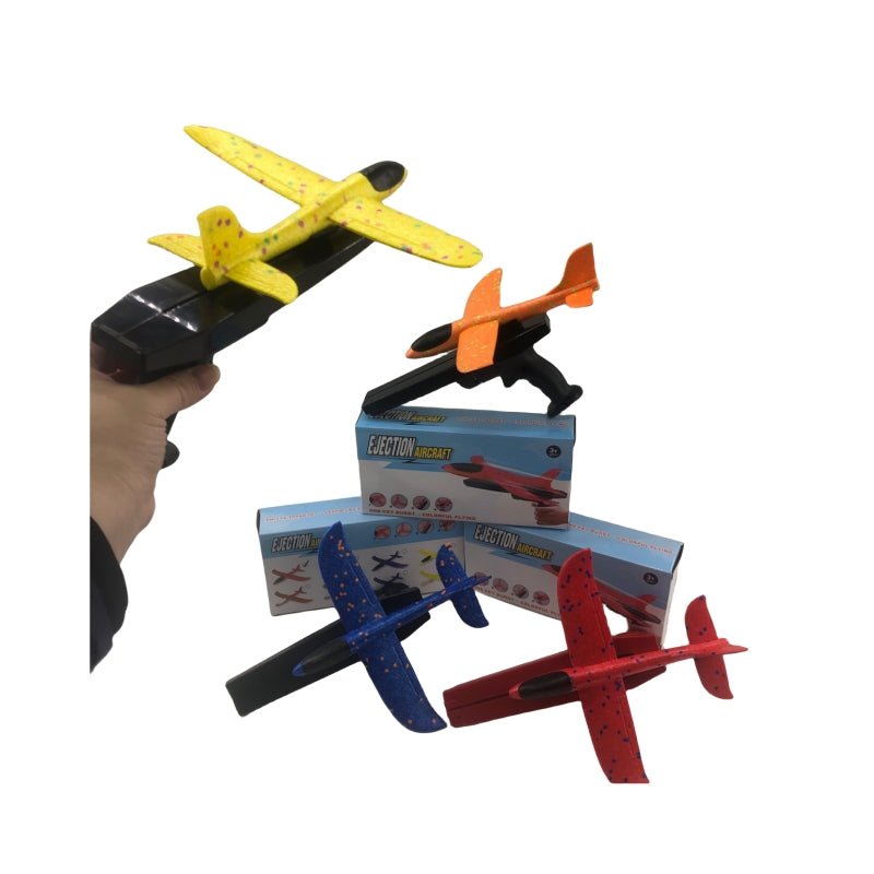 Christmas Decorations: 2x Ejection Foam Plane Toy Outdoor Sport with Light Safe for Children Birthday Gift