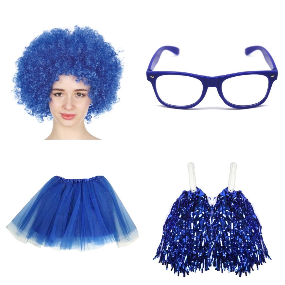 Pretend Play: School house carnival colour celebrates kit Wig Glasses Tutus and Pom Poms - Green