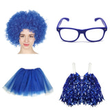 Pretend Play: School house carnival colour celebrates kit Wig Glasses Tutus and Pom Poms - Red