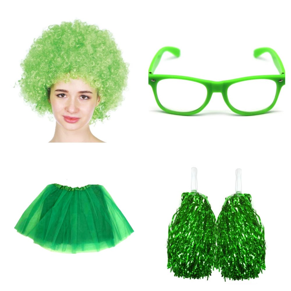 Pretend Play: School house carnival colour celebrates kit Wig Glasses Tutus and Pom Poms - Yellow