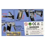 Electric Toy Machine Gun – Battery Operated with Flashing Lights, Sound & Infrared Ray – Pretend Play Gun with Scope & Spinning Barrel – Ages 8+