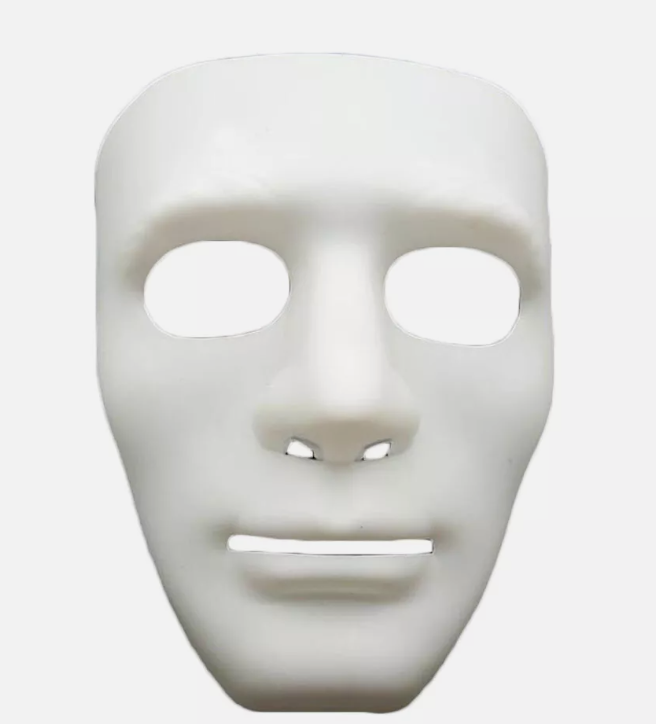 Baby & Toddler Clothing: 2x Robot Plain Mask Purge Style Halloween Scary Ghost Blank Mask Unisex - 2x White