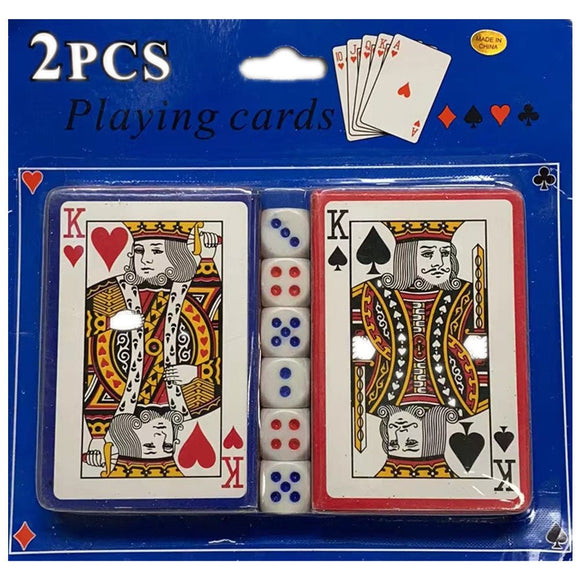 2 Poker card with 6 dices