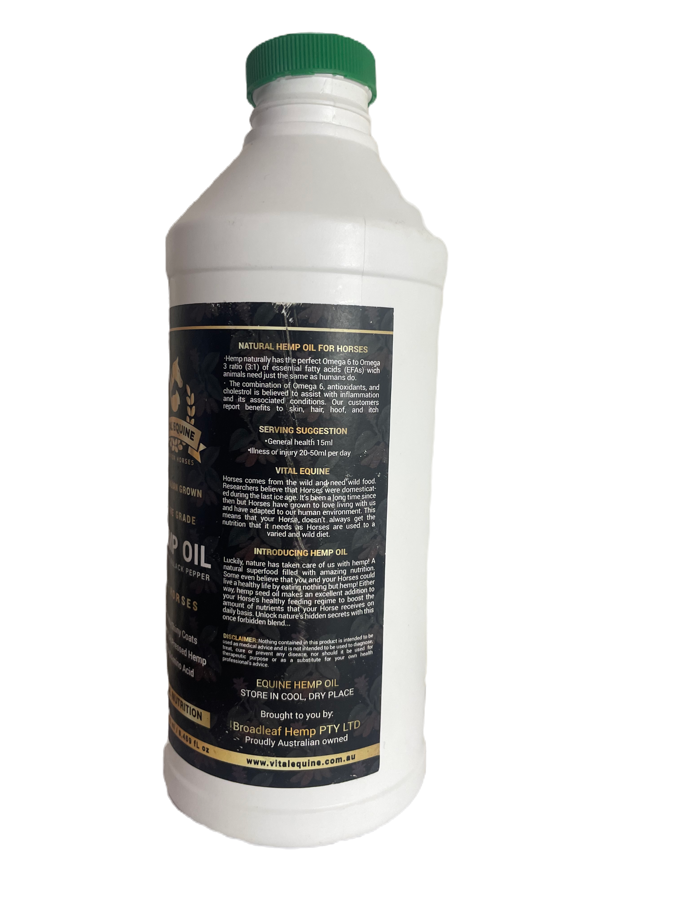 Pet Grooming Supplies: Vital Equine | Hemp & Turmeric Oil For Horses - 1 litre