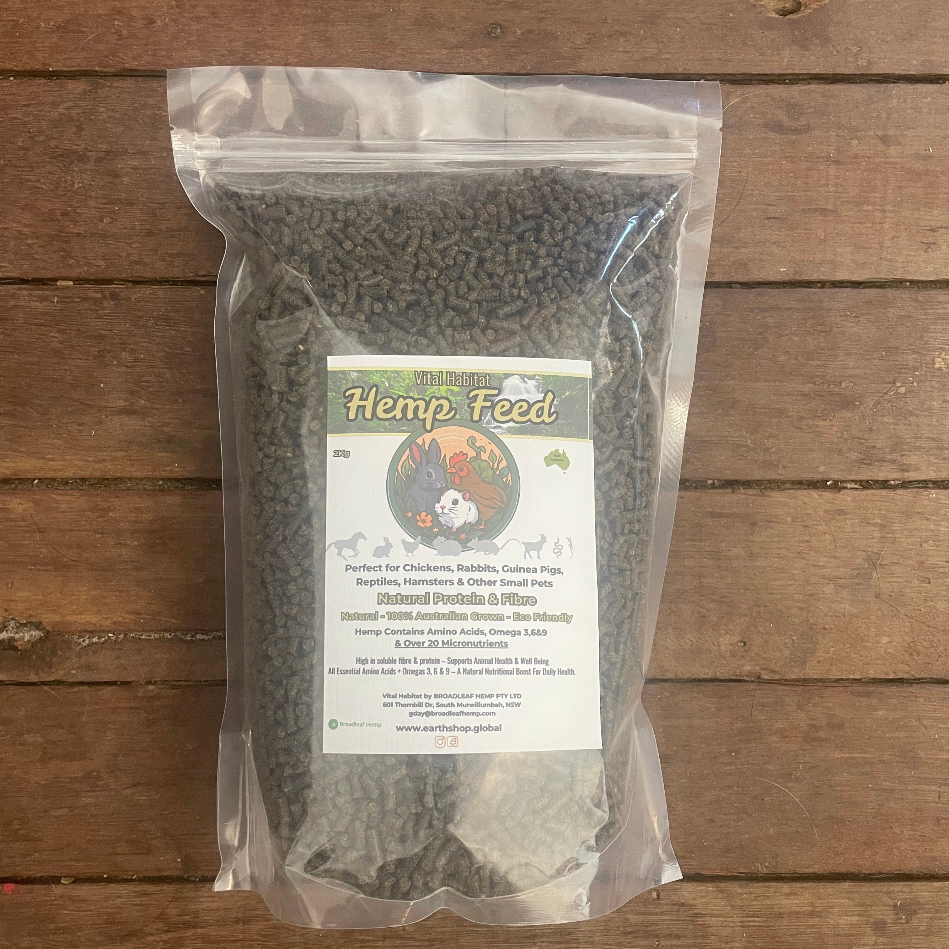 Coop & Hutch Accessories: Vital Habitat Hemp Feed for Chickens & Small Animals 2kg