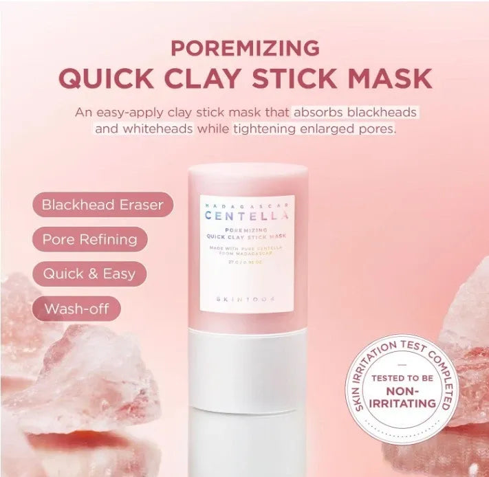 2 x SKIN1004 Madagascar Centella Poremizing Quick Clay Stick Mask 27g