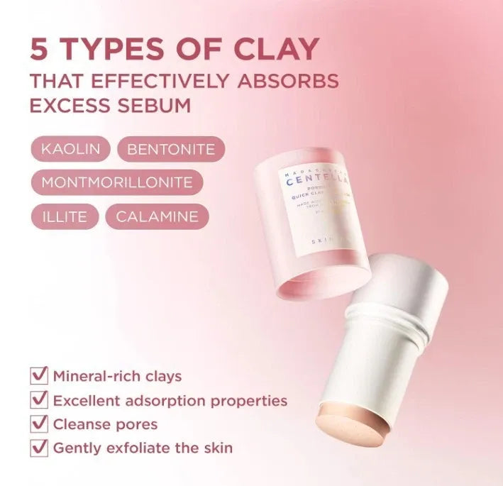 2 x SKIN1004 Madagascar Centella Poremizing Quick Clay Stick Mask 27g