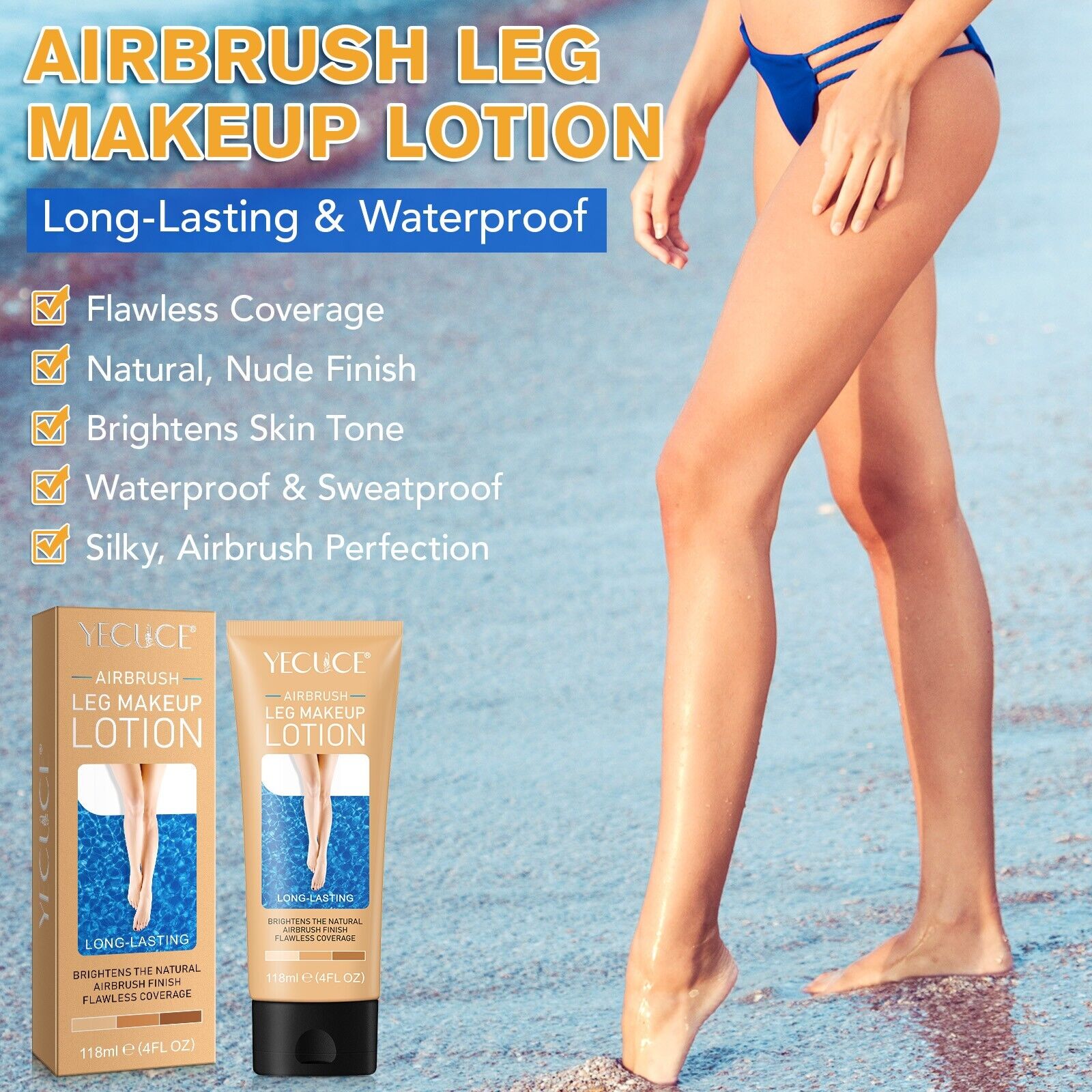 Cosmetics: Airbrush Leg Makeup Lotion 01 Fair skin 118ml
