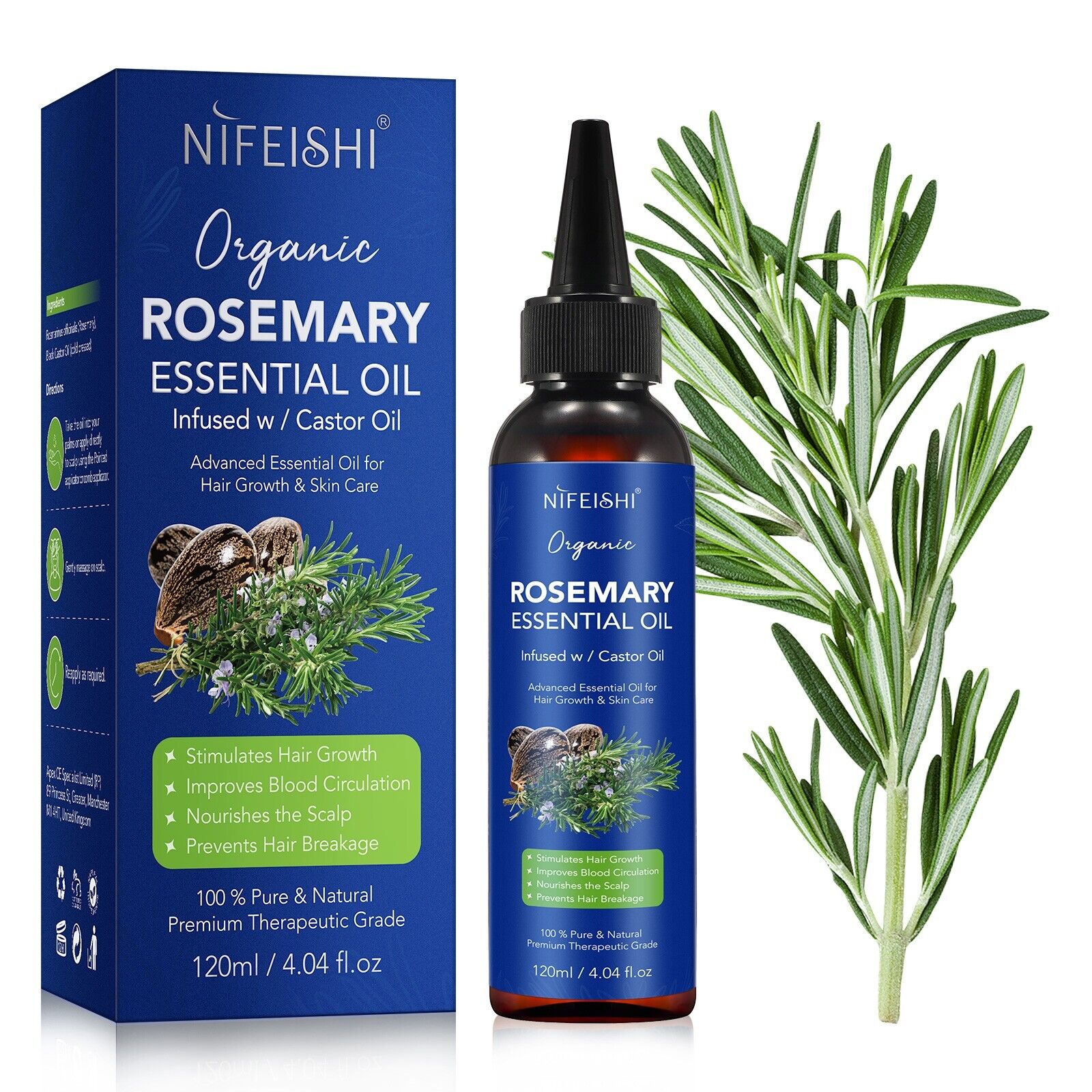 Hair Styling Products: nifeishi organic rosemary essential oil 120 ml