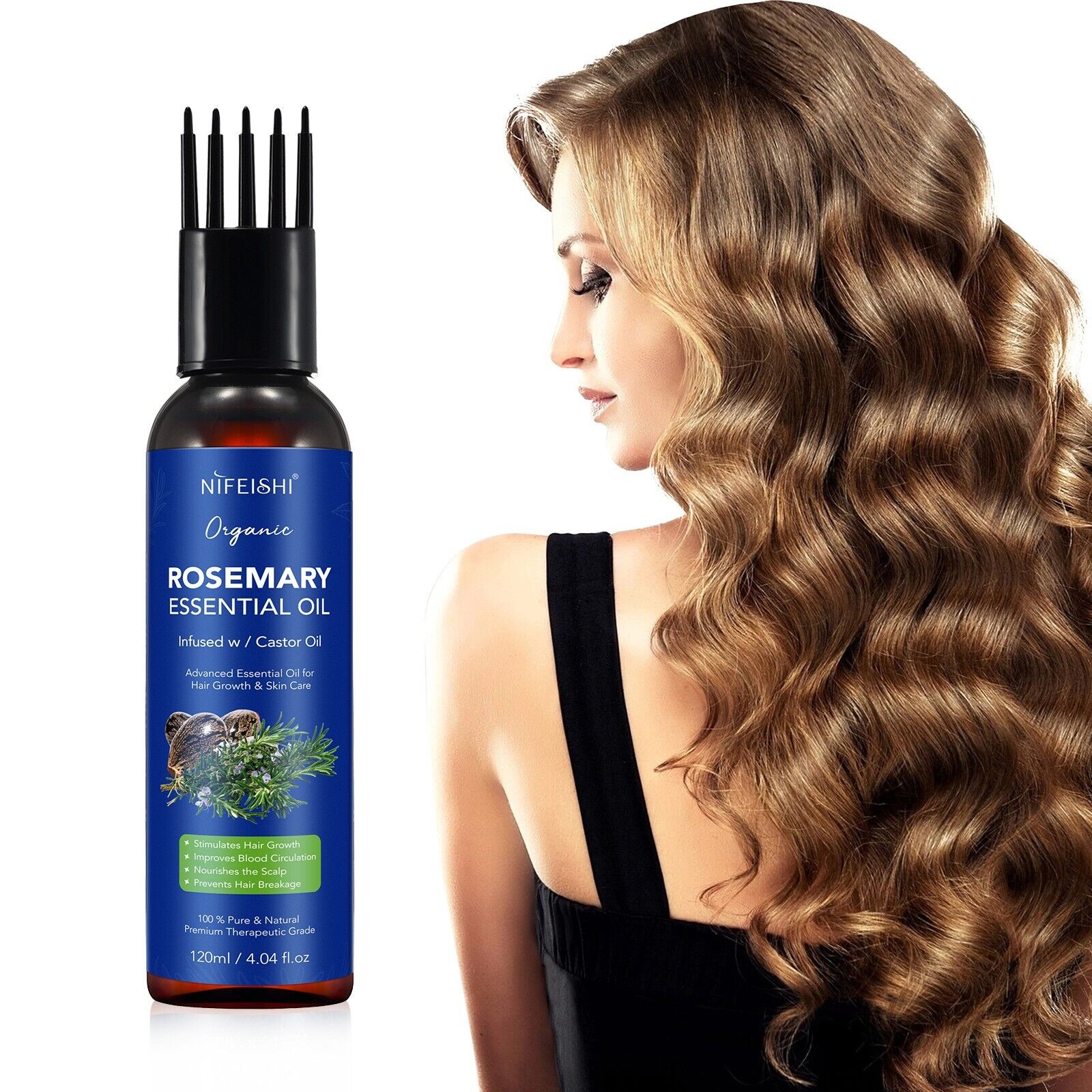 Hair Styling Products: nifeishi organic rosemary essential oil 120 ml