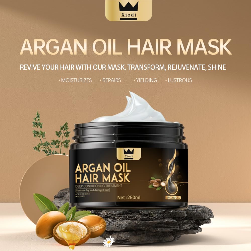 Massage Oils: Xiodi Argan Oil Hair Mask, 100% Pure Anti-Hairfall Dandruff Treatment