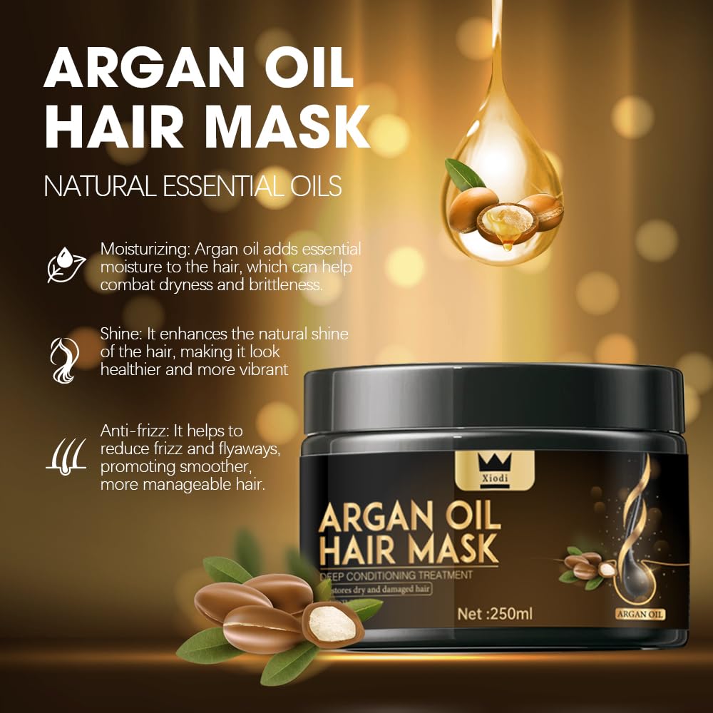 Massage Oils: Xiodi Argan Oil Hair Mask, 100% Pure Anti-Hairfall Dandruff Treatment