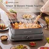 Speciality Appliances: HOPER LAYER Electric Hot Pot 6L  Multifunctional Nonstick Cooker with Grill, Boil, Simmer & Fry Modes 2000W Power, Square Removable Pot