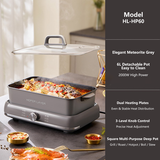 Speciality Appliances: HOPER LAYER Electric Hot Pot 6L  Multifunctional Nonstick Cooker with Grill, Boil, Simmer & Fry Modes 2000W Power, Square Removable Pot