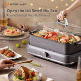 Speciality Appliances: HOPER LAYER Electric Hot Pot 6L  Multifunctional Nonstick Cooker with Grill, Boil, Simmer & Fry Modes 2000W Power, Square Removable Pot