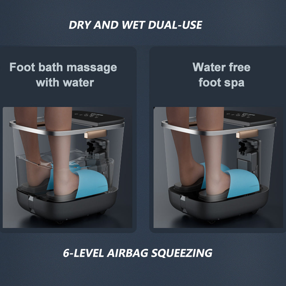 Foot Care: Hoper Layer Foot SPA Airbag Squeezing Foot Bath Massager Dry and Wet Dual-use QN-01