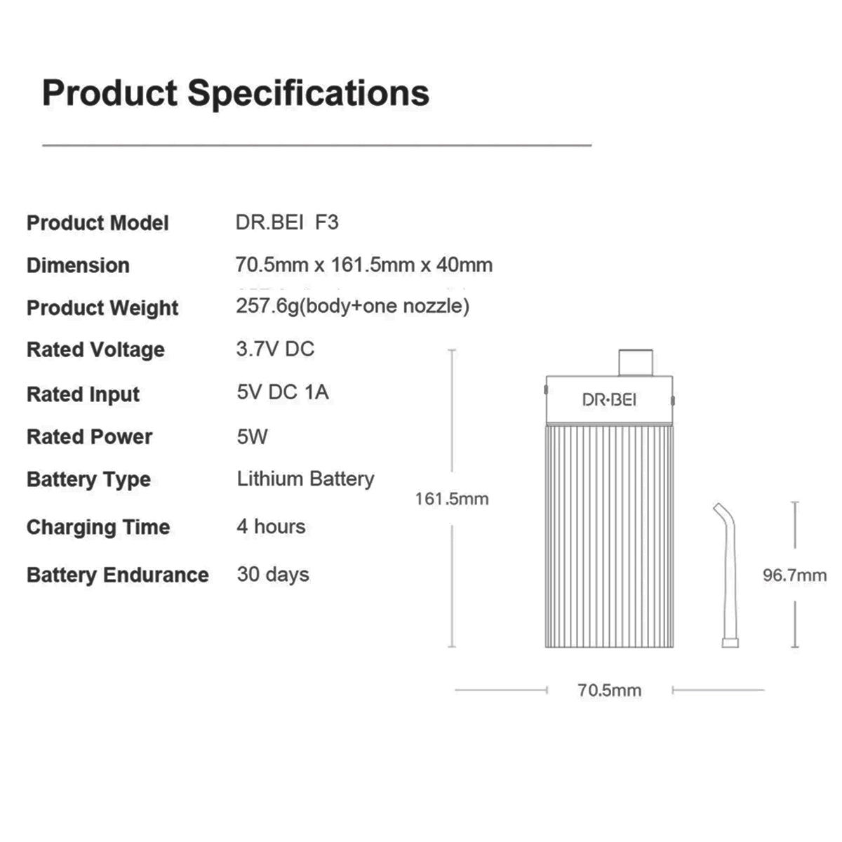 Oral Care: DR.BEI Portable Water Flosser GF3