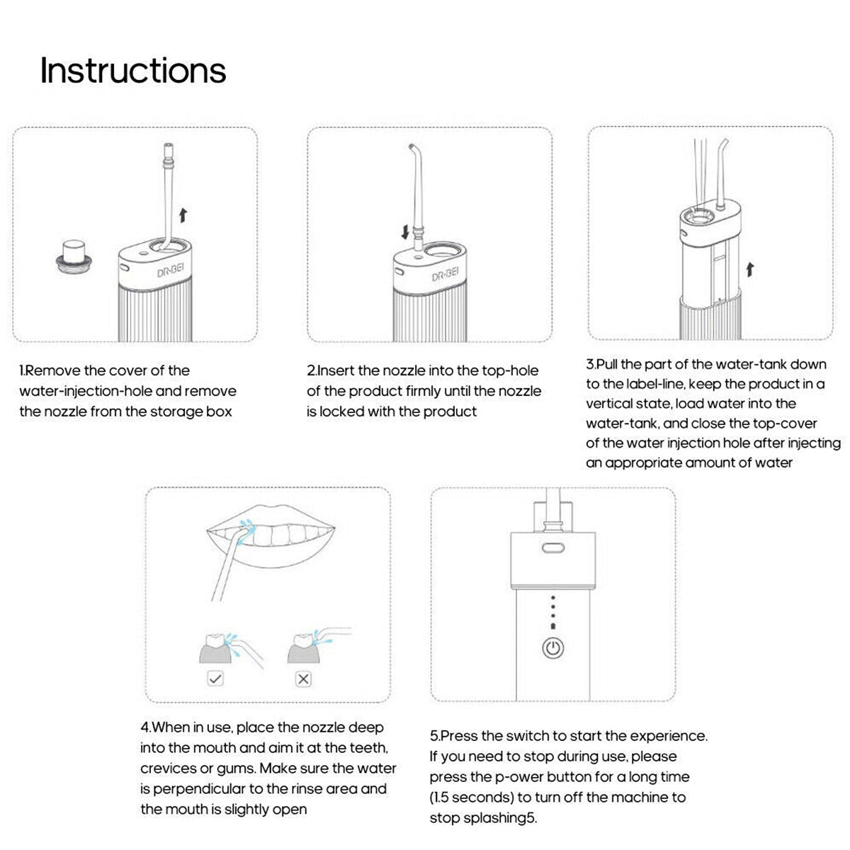 Oral Care: DR.BEI Portable Water Flosser GF3
