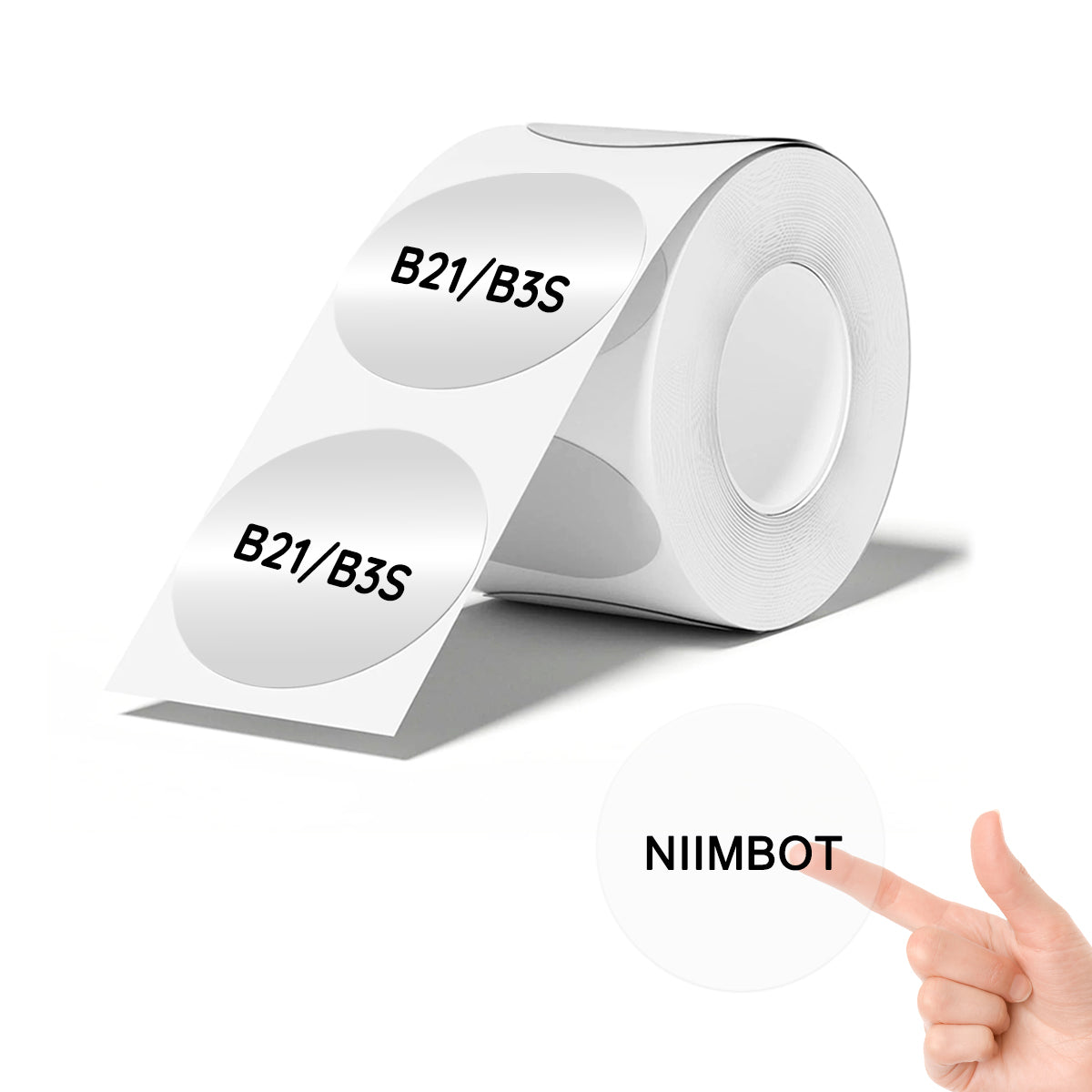 Labels: Niimbot Transparent Label Printing Paper Waterproof Label Sticker 50*50mm 150pcs  Round For B21/B3S/B1
