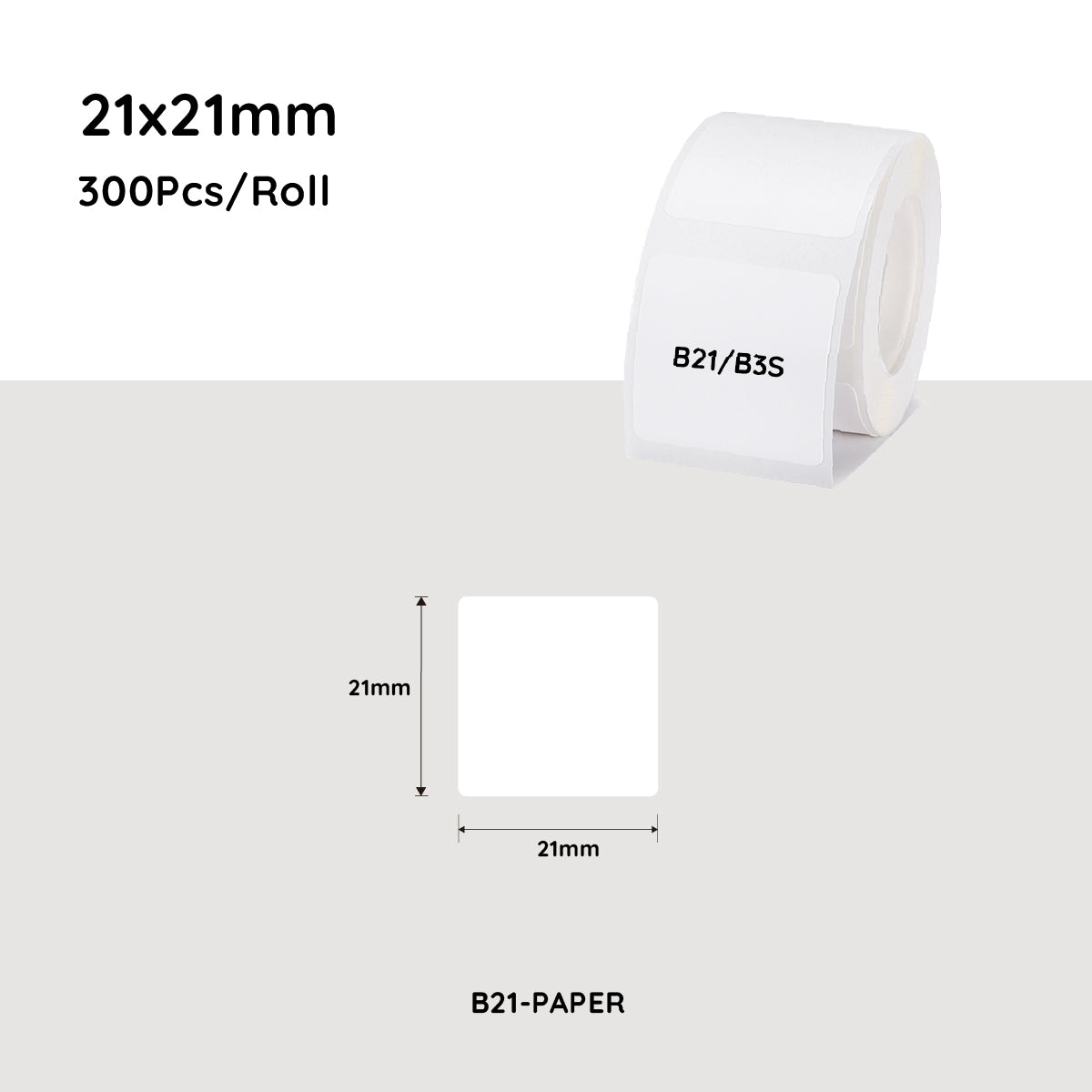 Labels: NiiMbot white label paper 21*21mm 300 Pcs For B21/B3S/B1