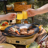 Skillets & Frying Pans: BUYDEEM Grill Pan Nonstick 36cm Round BBQ Griddle Indoor or Outdoor Cooking