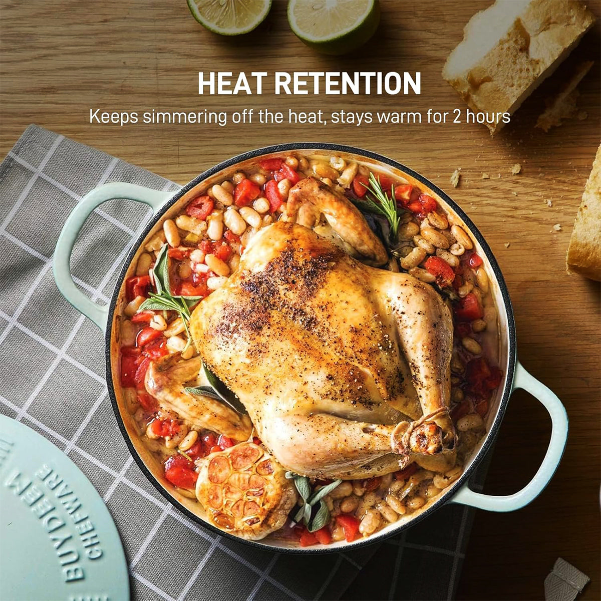 Skillets & Frying Pans: BUYDEEM CP521 Enameled Cast-Iron Dutch Oven