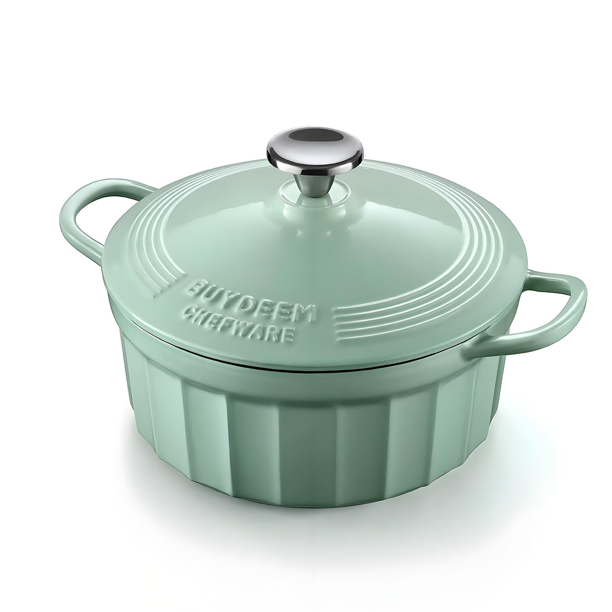 Skillets & Frying Pans: BUYDEEM Enameled Cast-Iron Dutch Oven