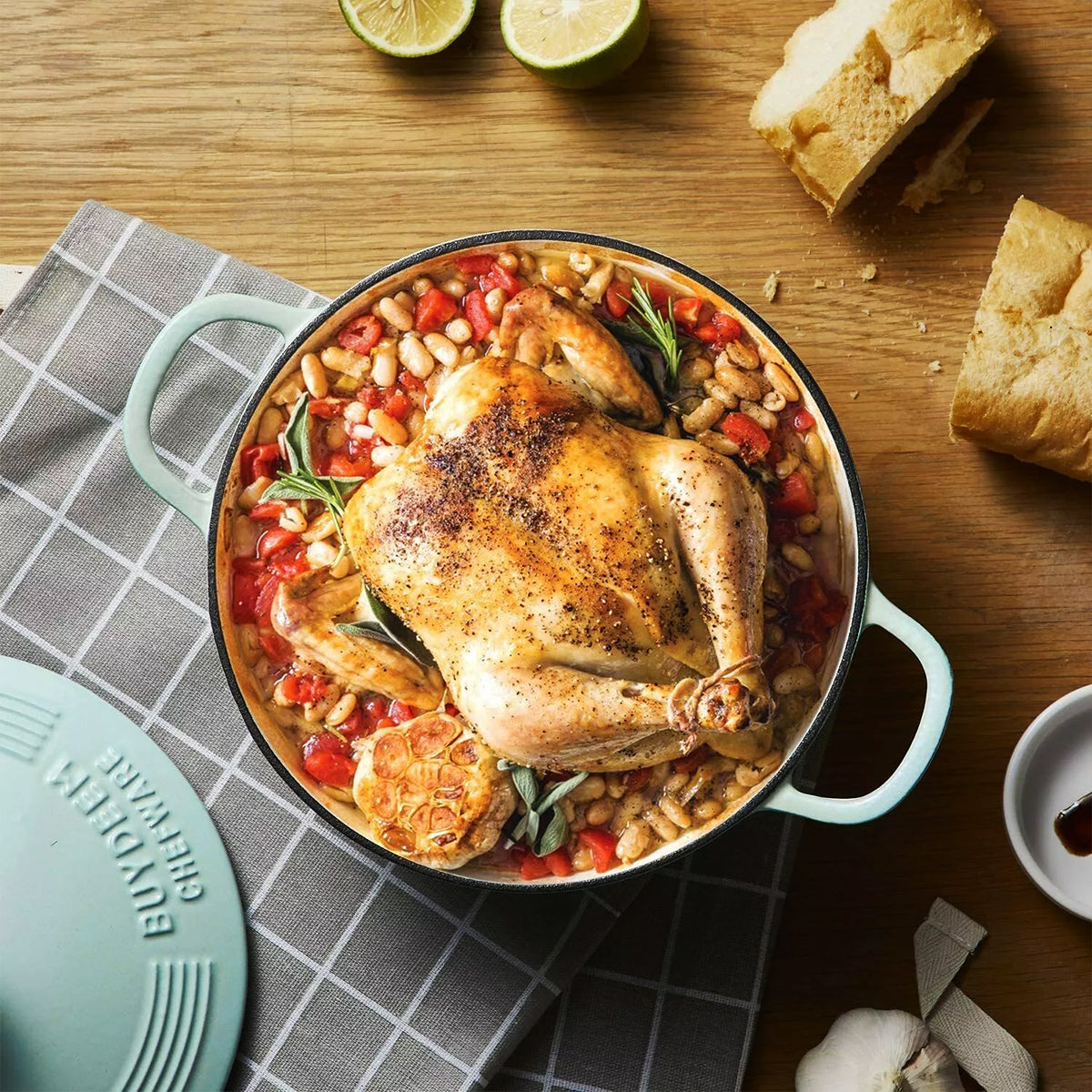 Skillets & Frying Pans: BUYDEEM Enameled Cast-Iron Dutch Oven
