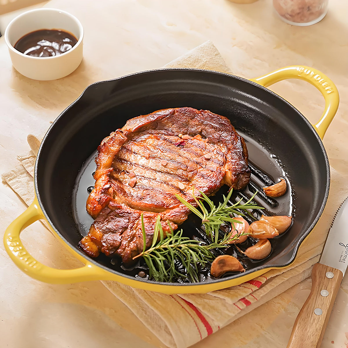 Skillets & Frying Pans: BUYDEEM CP553 Enameled Cast Iron Grill Pan
