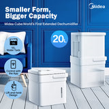 Dehumidifiers: Midea Smart Cube Dehumidifier 20L/Day 12L Water Tank Compact Storage Full Water Warning
