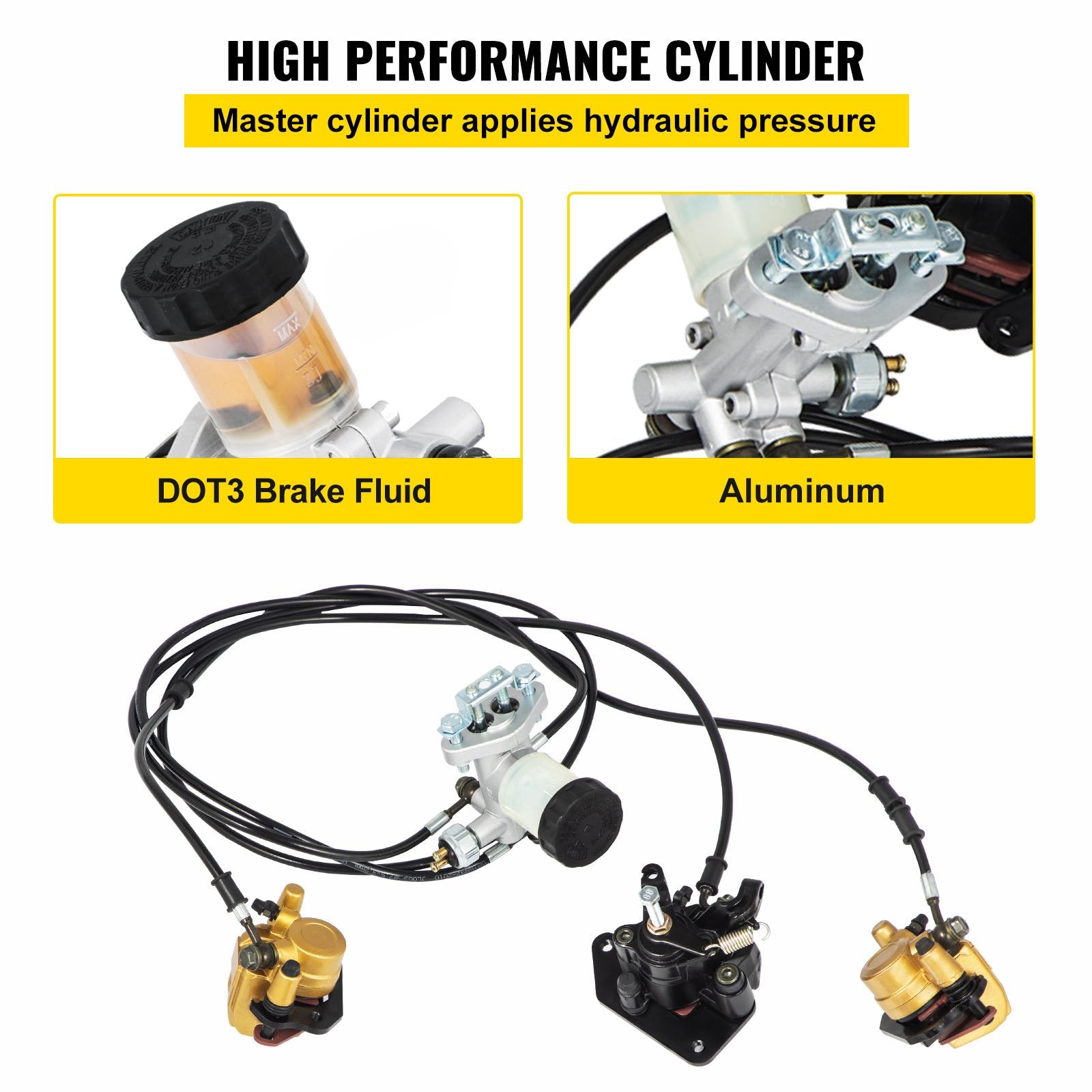 Automotive Repair & Speciality Tools: VEVOR Go Kart Brake Master Cylinder Kit Go Kart Hydraulic Brake Kit Universal Go Karts Brake Kit Complete Including Master Cylinder, Hose, Caliper, Pad for 150cc Automotive