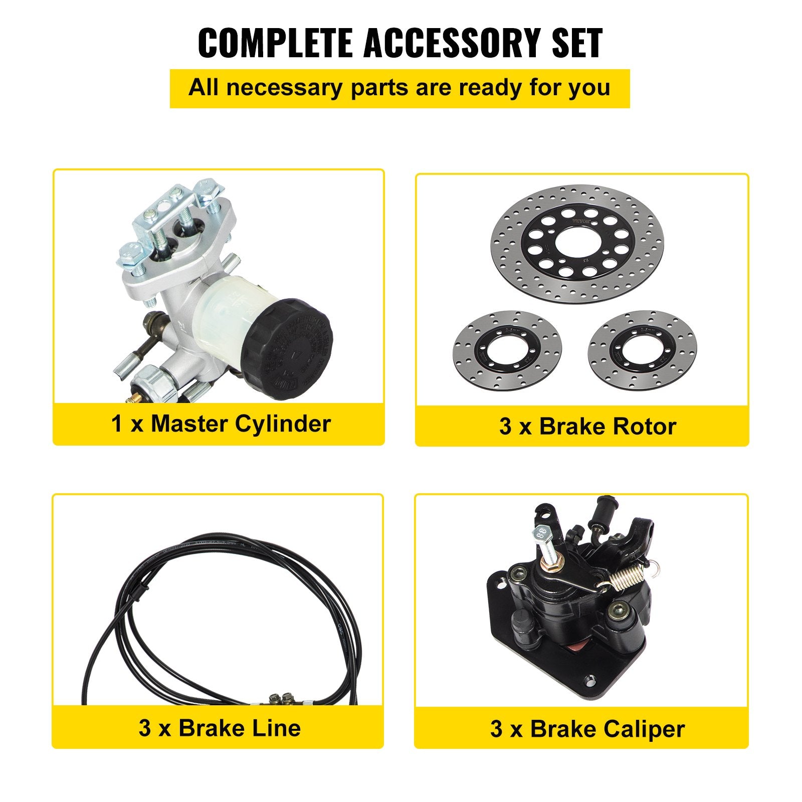 Automotive Repair & Speciality Tools: VEVOR Go Kart Brake Master Cylinder Kit Go Kart Hydraulic Brake Kit Universal Go Karts Brake Kit Complete Including Master Cylinder, Hose, Caliper, Pad for 150cc Automotive