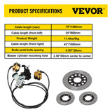 Automotive Repair & Speciality Tools: VEVOR Go Kart Brake Master Cylinder Kit Go Kart Hydraulic Brake Kit Universal Go Karts Brake Kit Complete Including Master Cylinder, Hose, Caliper, Pad for 150cc Automotive