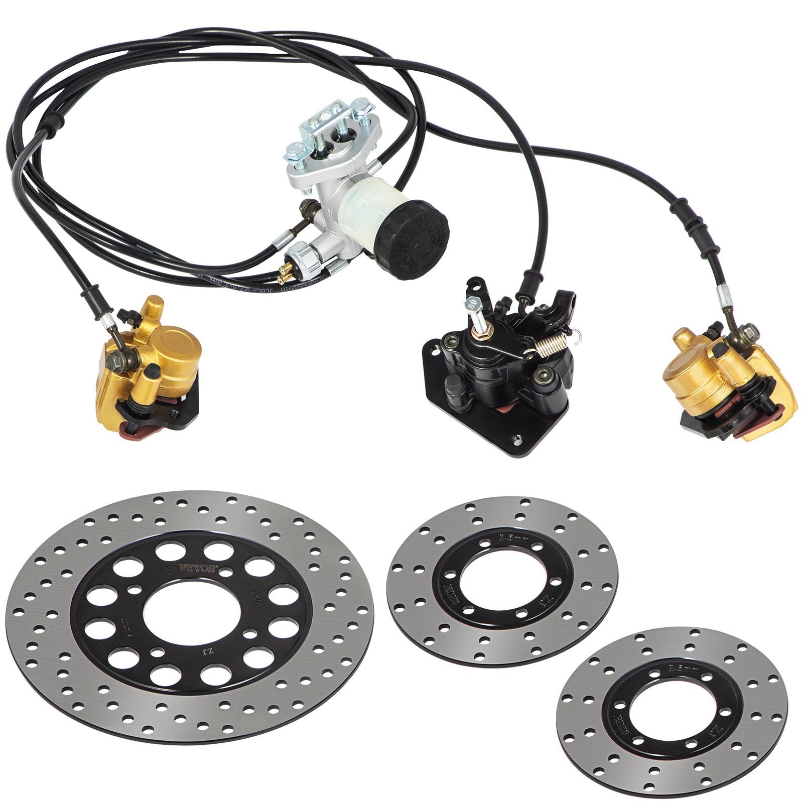 Automotive Repair & Speciality Tools: VEVOR Go Kart Brake Master Cylinder Kit Go Kart Hydraulic Brake Kit Universal Go Karts Brake Kit Complete Including Master Cylinder, Hose, Caliper, Pad for 150cc Automotive