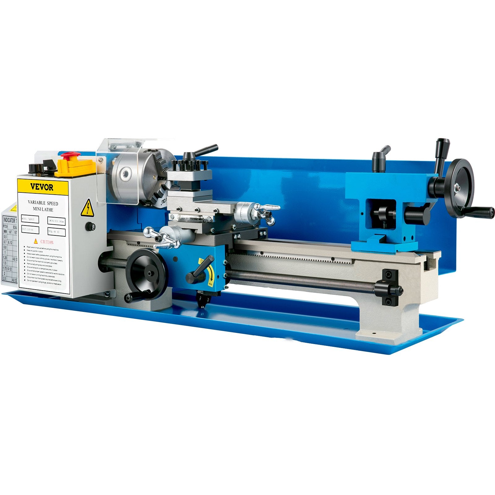 Metal Lathe 7'' x 14'', Mini Metal Lathe 0-2500 RPM Variable Speed,Mini Lathe with 4"" 3-jaw Chuck,Bench Top Metal Lathe, Benchtop Lathe, for Various Types of Metal Turning
