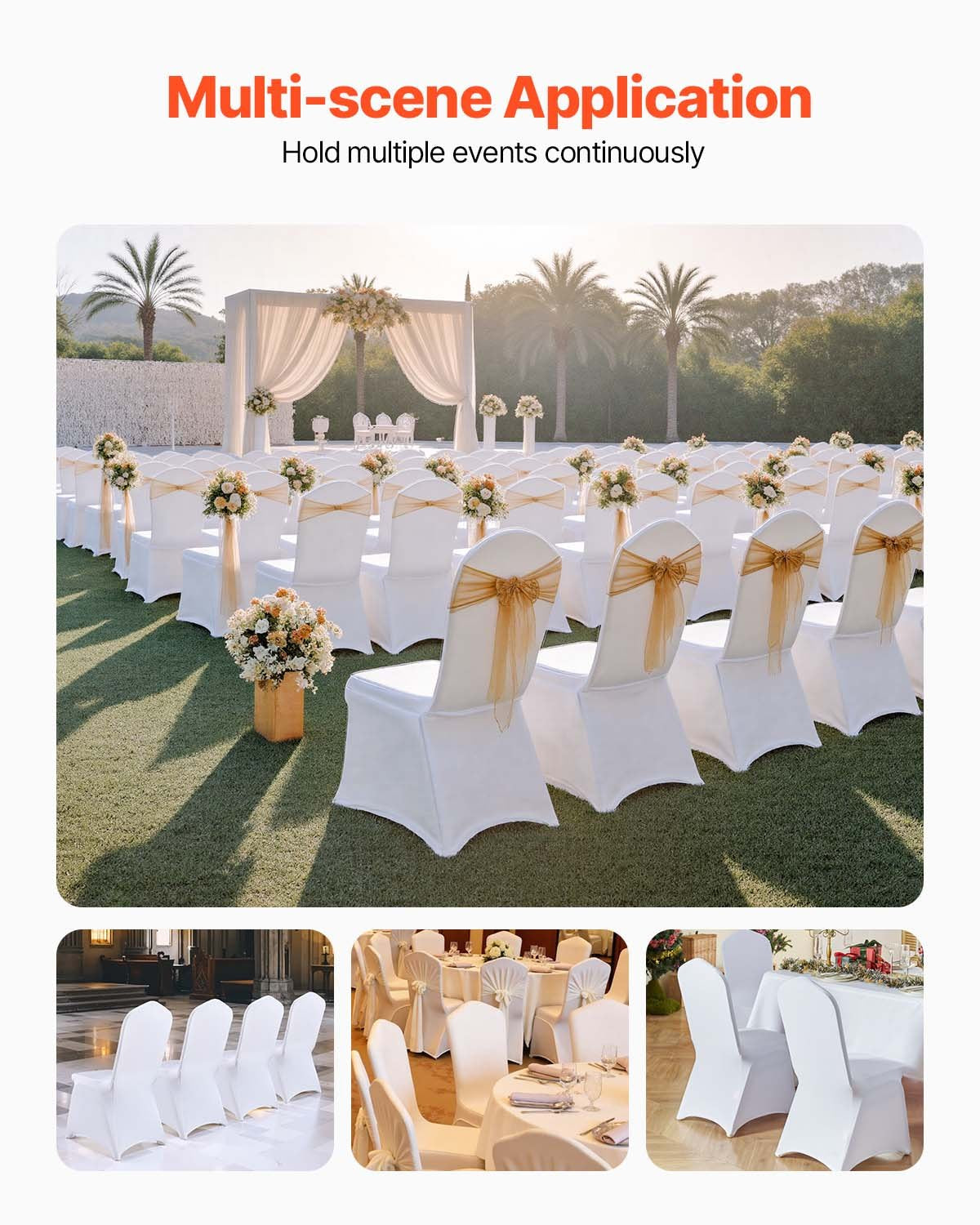 Women's Uggs & Slippers: VEVOR Stretch Spandex Folding Chair Covers, Universal Fitted Chair Cover, Removable Washable Protective Slipcovers, for Wedding, Holiday, Banquet, Party, Celebration, Dining (100PCS White)