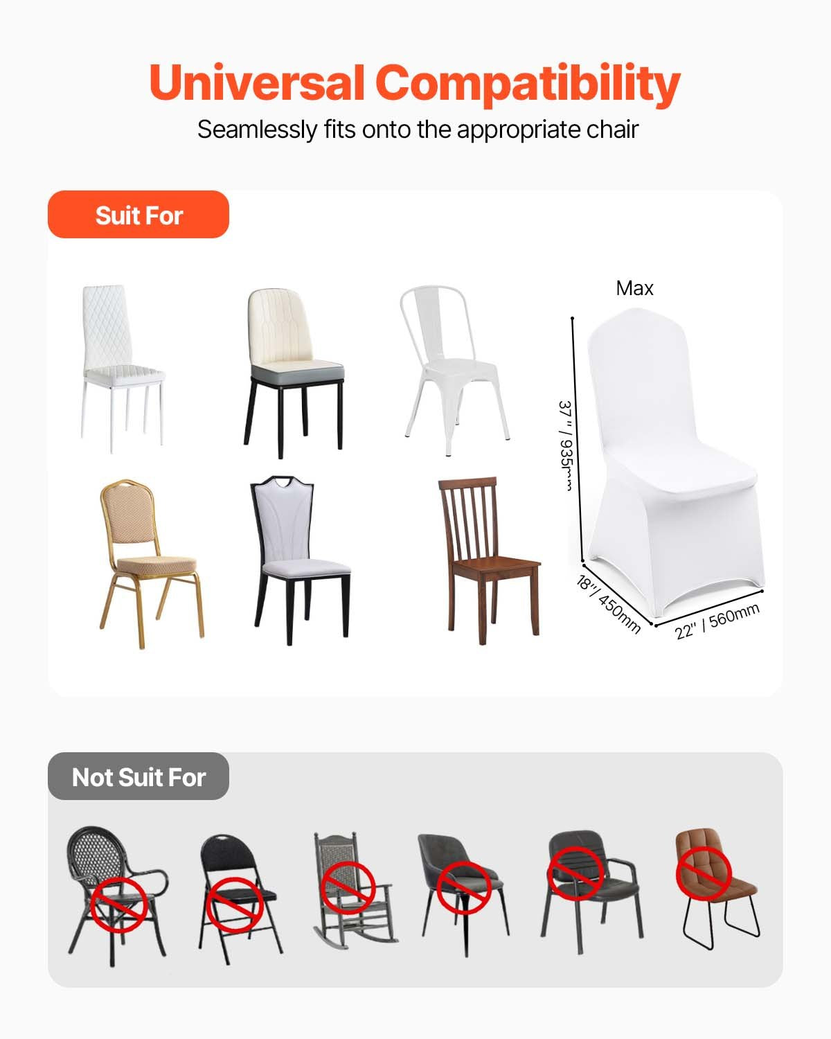 Women's Uggs & Slippers: VEVOR Stretch Spandex Folding Chair Covers, Universal Fitted Chair Cover, Removable Washable Protective Slipcovers, for Wedding, Holiday, Banquet, Party, Celebration, Dining (100PCS White)