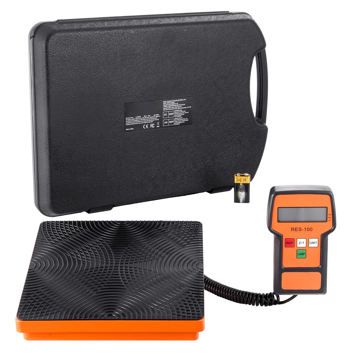 Refrigerant Scale 110 LBS HAVC Charging Recovery Freon Scale, with Wired Remote Control, 2g High Precision Electronic Digital Recovery Weight Scale with Case and Dry Battery