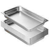 Food Storage: VEVOR 6 Pack Hotel Pans, Full Size Anti-Jam Steam Pan, 0.8mm Thick Stainless Steel Restaurant Steam Table Pan, 2.5-Inch Deep Commercial Table Pan, Catering Storage Food Pan, for Industrial & Scientifi