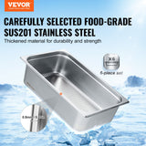Food Storage: VEVOR 6 Pack Hotel Pans, Full Size Anti-Jam Steam Pan, 0.8mm Thick Stainless Steel Restaurant Steam Table Pan, 6-Inch Deep Commercial Table Pan, Catering Storage Food Pan, for Industrial & Scientific