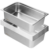 Food Storage: VEVOR 6 Pack Hotel Pans, Full Size Anti-Jam Steam Pan, 0.8mm Thick Stainless Steel Restaurant Steam Table Pan, 6-Inch Deep Commercial Table Pan, Catering Storage Food Pan, for Industrial & Scientific