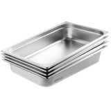 Food Storage: VEVOR 4 Pack Hotel Pans, Full Size Anti-Jam Steam Pan with Lid, 0.8mm Thick Stainless Steel Steam Table Pan, 4-Inch Deep Commercial Table Pan, Catering Storage Food Pan, for Industrial & Scientific