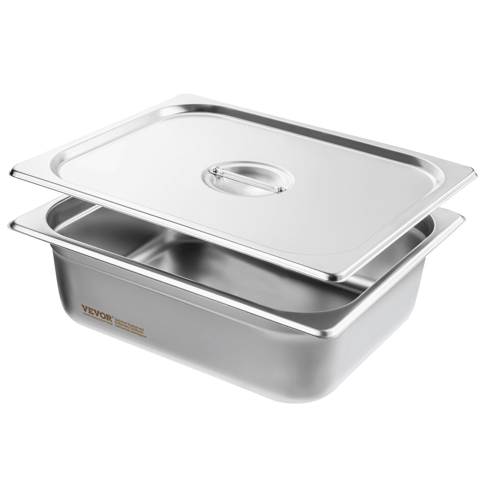 Food Storage: VEVOR 8 Pack Hotel Pans, 1/2 Size Anti-Jam Steam Pan with Lid, 0.8mm Thick Stainless Steel Steam Table Pan, 4-Inch Deep Commercial Table Pan, Catering Storage Food Pan, for Industrial & Scientific