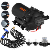 Fuel & Exhaust: VEVOR RV Water Pump 5.3 GPM 5.5 Gallons Per Minute 12V Water Pump Automatic 70 PSI Diaphragm Pump with 25 Foot Coiled Hose Washdown Pumps for Boats Caravan Rv Marine Yacht