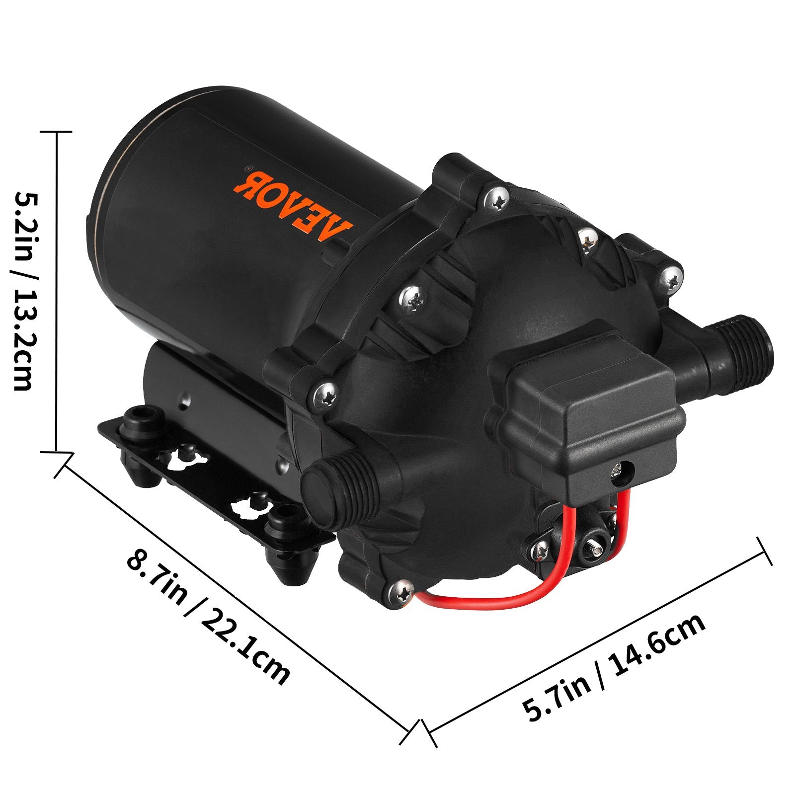 Fuel & Exhaust: VEVOR RV Water Pump 5.3 GPM 5.5 Gallons Per Minute 12V Water Pump Automatic 70 PSI Diaphragm Pump with 25 Foot Coiled Hose Washdown Pumps for Boats Caravan Rv Marine Yacht