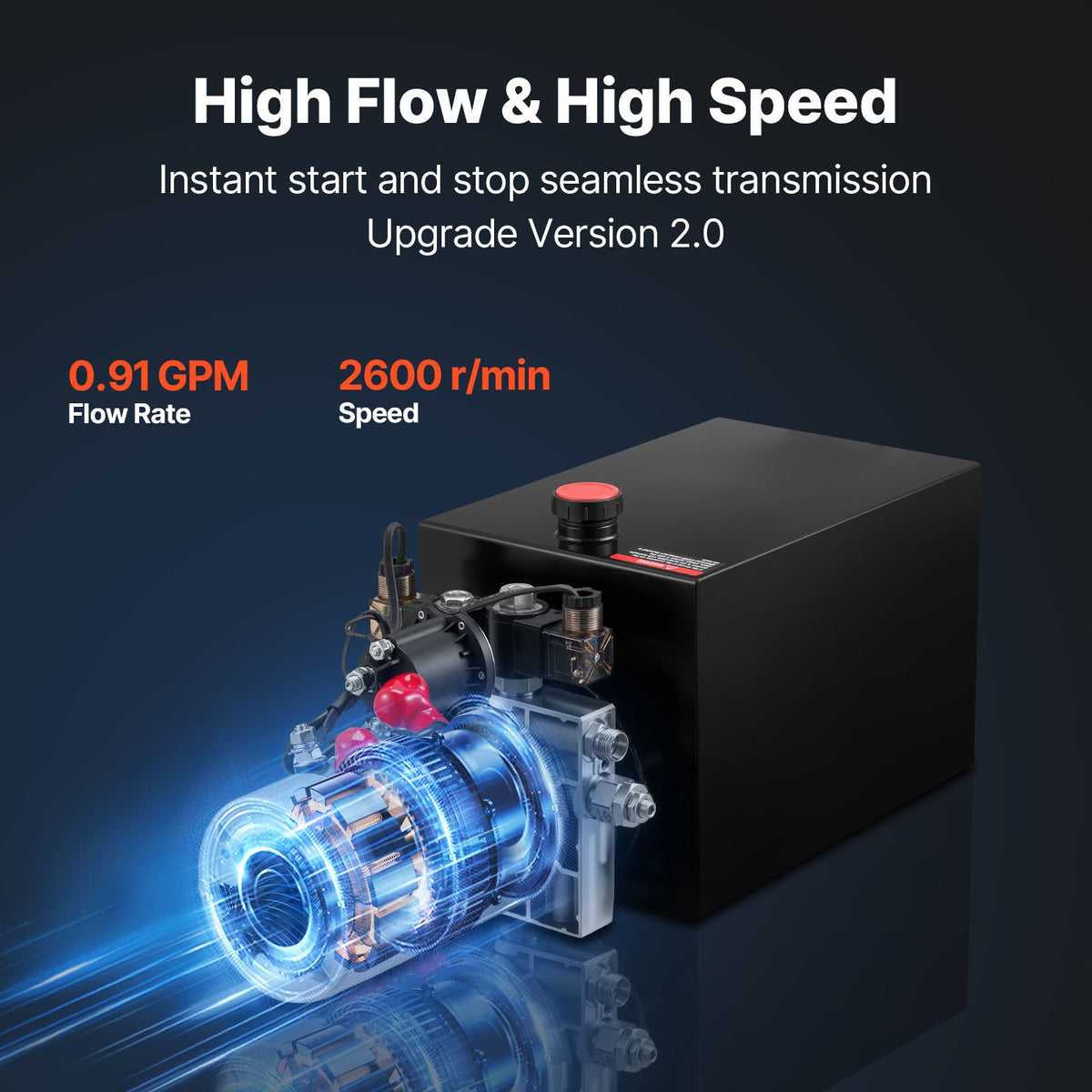 12 L Hydraulic Power Unit, Double Acting Dump Trailer Pump, 22 MPa Max Relief Pressure & 3.4 L/min Flow Rate, DC 12V Hydraulic Pump with Metal Reservoir for Dump Trailer Car Lifting