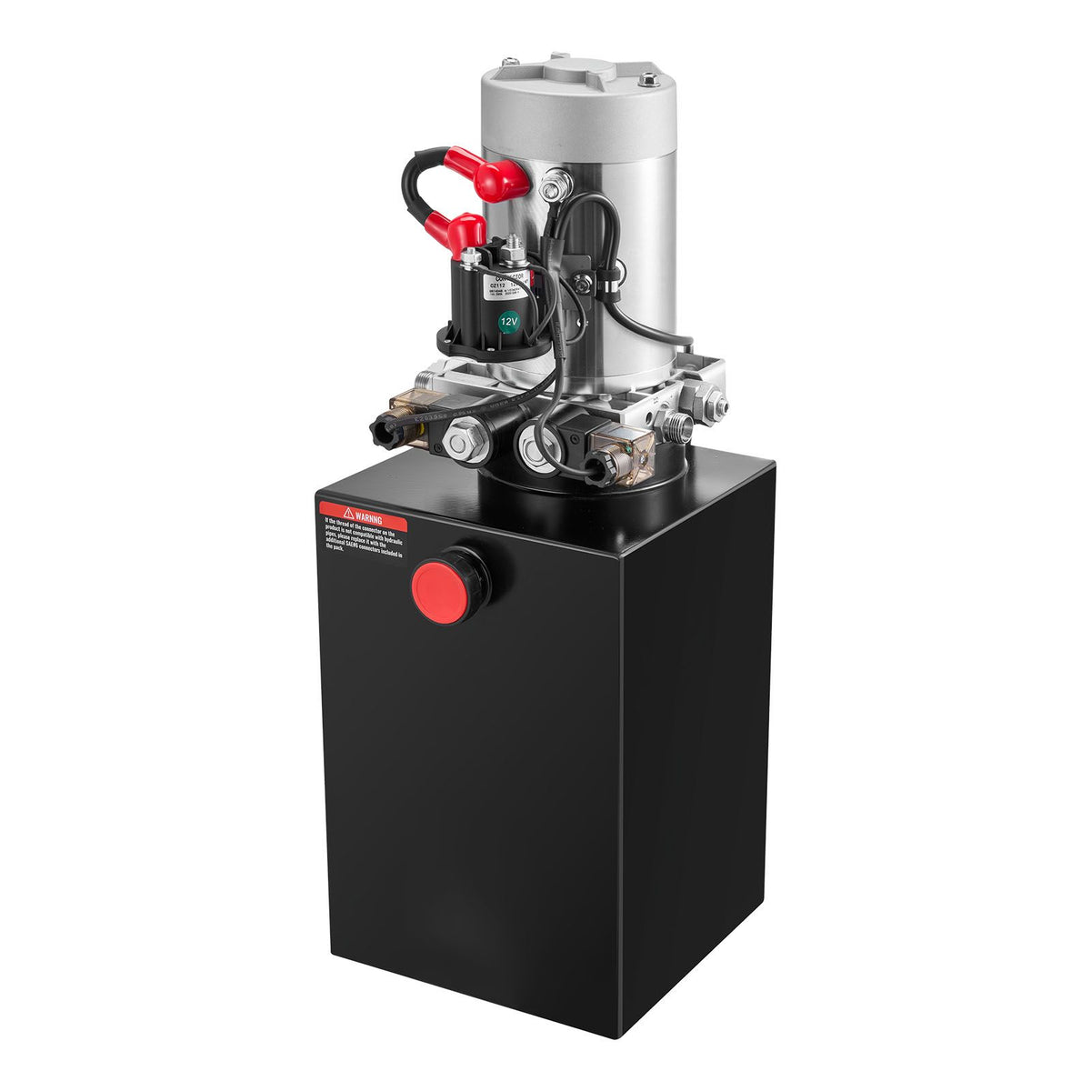 12 L Hydraulic Power Unit, Double Acting Dump Trailer Pump, 22 MPa Max Relief Pressure & 3.4 L/min Flow Rate, DC 12V Hydraulic Pump with Metal Reservoir for Dump Trailer Car Lifting