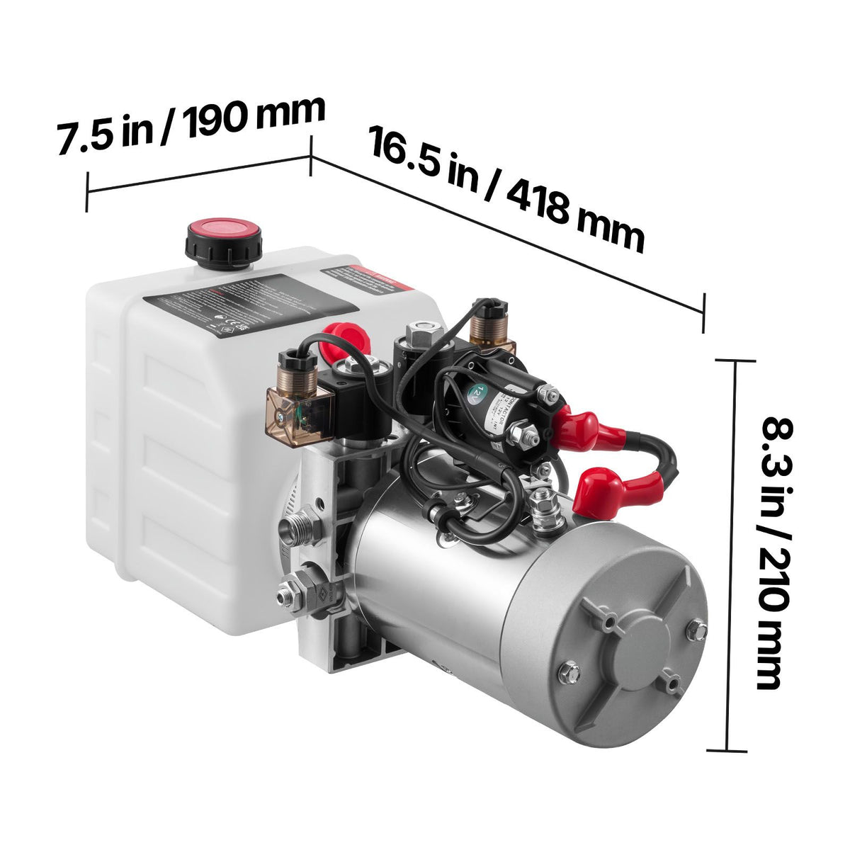 3 L Hydraulic Power Unit, Double Acting Dump Trailer Pump, 22 MPa Max Relief Pressure & 3.4 L/min Flow Rate, DC 12V Hydraulic Pump with Metal Reservoir for Dump Trailer Car Lifting